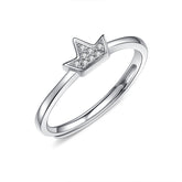 Samll Zircon Crown Silver Ring