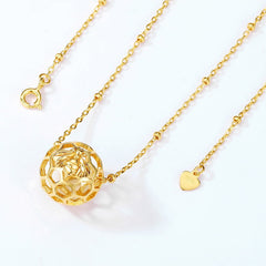 Bee Hollow Spherical Honeycomb Sterling Silver Pendant