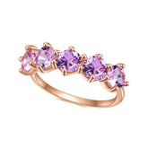 Barbie Pink Corundum Gemstone Rose Gold Colour S925 Silver Ring for Women