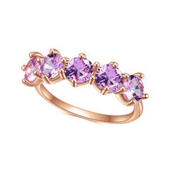 Barbie Pink Corundum Gemstone Rose Gold Colour S925 Silver Ring for Women