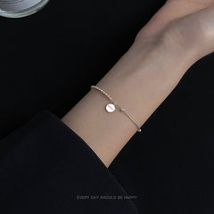 Lucky Coin Shape Silver Bracelet for Women
