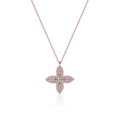 Summer Four Leaf Clover Zircon Silver Necklace