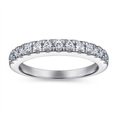 Half Row Heart Shaped Zircon Silver Ring for Women