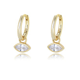 Marquise Zircon Pendant Silver Drop Earrings for Women