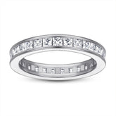 Full Circle Square Zircon Eternity Silver Ring for Women
