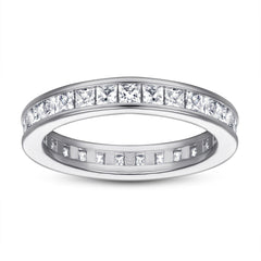 Full Circle Square Zircon Eternity Silver Ring for Women