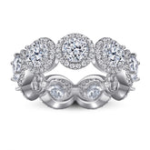 Full Circle Soleste Halo Round Zircon Silver Ring for Women