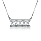Zircon Net Shape Pendant Silver Necklace for Women