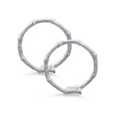 Bamboo Branch Texture Silver Couple Ring for Women