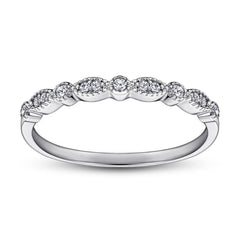 Marquise and Round Zircon Silver Ring for Women