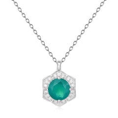 French Romantic Luxury Jewelry Design Inlaid Natural Colourful Gemstones Flower Pendant Silver Necklace for Women