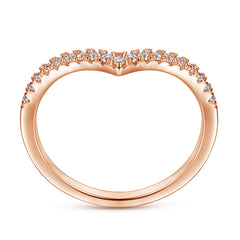 Half Circle Zircon V-shaped Silver Ring for Women