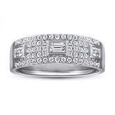 Wide Style with Zircon Silver Ring