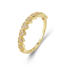 Love Shaped White Zircon Vintage Sterling Silver Ring for Women