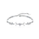 Cross Star with Round Zircon Silver Bracelet for Women