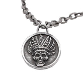 Halloween AmerIndian Skull Round Titanium Steel Necklaces for Men