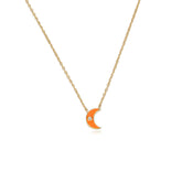Moon with Zircon Sterling Silver Necklace for Women