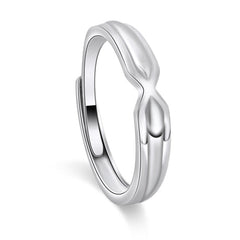 X Cross Silver Couple Ring