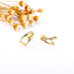 Double Layers C-shape with Zircon Silver Studs Earrings for Women