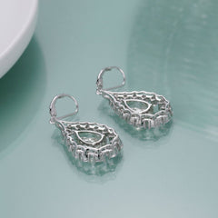 Cystal Creative Pear Drop Silver Drop Earrings for Women