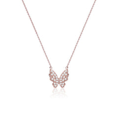 Zircon Butterfly Silver Necklace