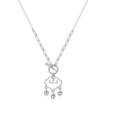 Hollow Wishes Lock Pendant Silver Necklace for Women