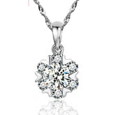 (Pendant Only) Snowflake with Zircon Silver Pendant for Women