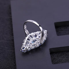 Luxury Atmosphere S925 Silver Natural Topaz Ring For Women