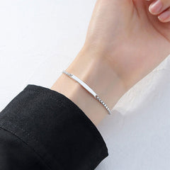Rectangle Bar Silver Bracelet for Women