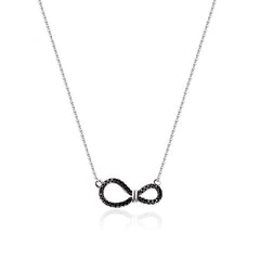 Hollow Zircon Bowknot Silver Necklace