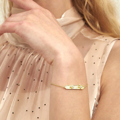 Zircon Butterfly Strip Silver Bracelet for Women