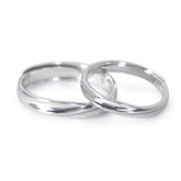 Twill Engraving Simple Silver Couple Ring