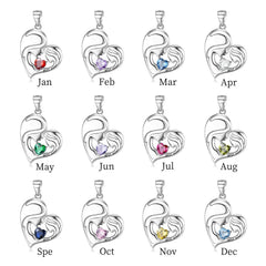 Best Mom Zircon Heart Shape Pendant Silver Necklace