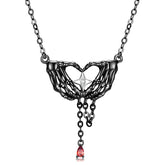Halloween Skull Hand Handheld Star Tassel Silver Necklace