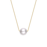 Solitaire Natural Freshwater Pearl Silver Necklace