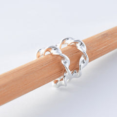Mini Twist Wave Ear Clip Silver Earrings for Women