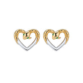 Snake Heart-shaped Silver Studs Earrings for Women