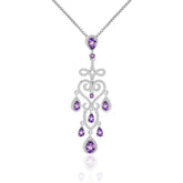 French Romantic Luxury Natural Amethyst Premium Pendant Necklace for Women