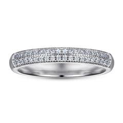 Half Circle Double-row Zircon Silver Ring for Women