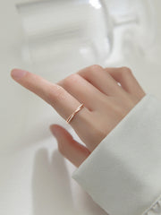 Interweave Stripe with Row Zircon Silver Ring for Women