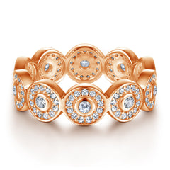 Vintage Round Full Zircon Silver Ring