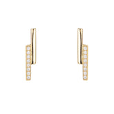 Double-row straight line with zircon silver studs earrings for women