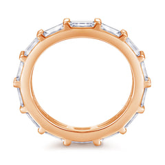 Full Circle Baguette Cut Zircon Silver Ring for Women
