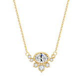 Charm Style Inlaid 5A White Zircon Pendant Plated Gold Silver Necklace for Women