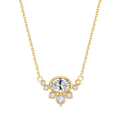 Charm Style Inlaid 5A White Zircon Pendant Plated Gold Silver Necklace for Women