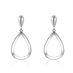 Hollow Water Drop Silver Drop Earrings for Women