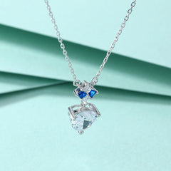 Heart Shape Zircon Pendant Silver Necklace for Women