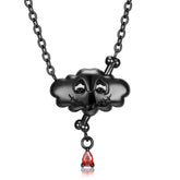 Halloween Sad Skull Cloud Zircon Silver Necklace