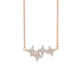 Beading Zircon Four-leaf Grass Silver Necklace for Women