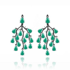 Weeping Willow Silver Drop Earrings for Women